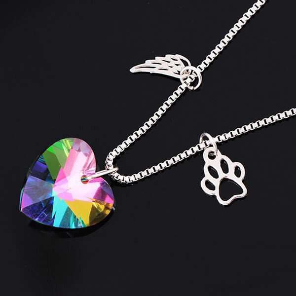 Collana Memoriale Con Cuore Arcobaleno
