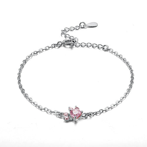 Set di Gioielli con Zampe per Donne – 4 Pezzi | Oro Rosa con Cuore di Zirconia – Anello, Collana, Orecchini e Braccialetto
