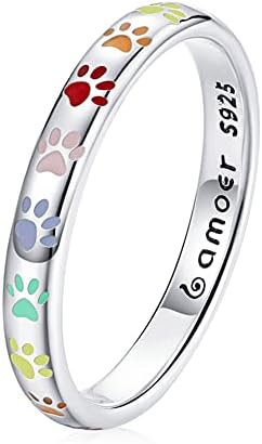 Anello con impronta di zampa realizzato in argento sterling S925