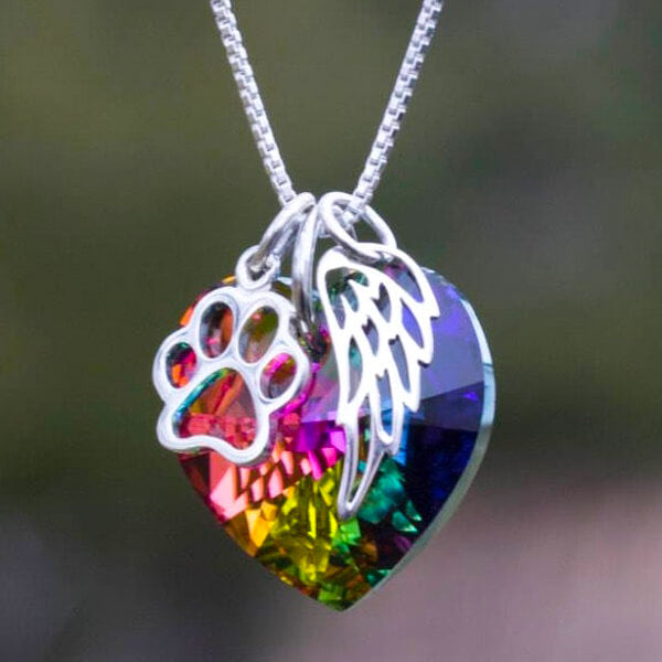 Collana Memoriale Con Cuore Arcobaleno