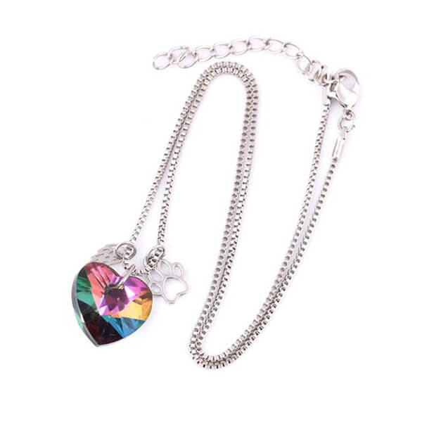 Collana Memoriale Con Cuore Arcobaleno
