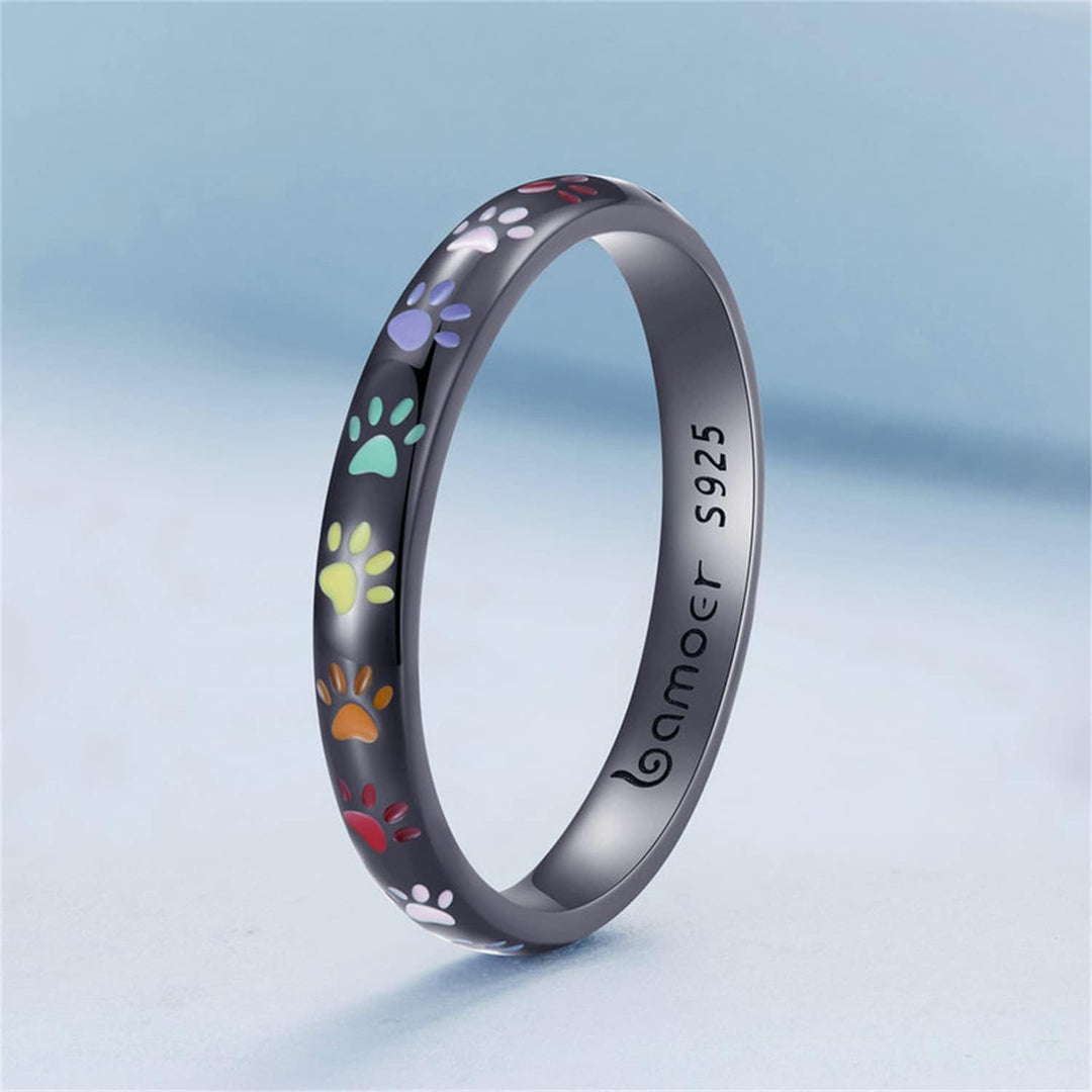 Anello con impronta di zampa realizzato in argento sterling S925