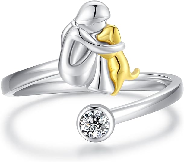 anello regolabile per cani in argento 925 – anello fatto a mano per donna