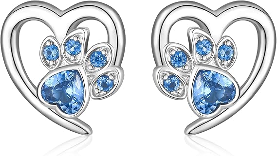 Orecchini con Zampe e Cuore – Gioielli per Amanti degli Animali