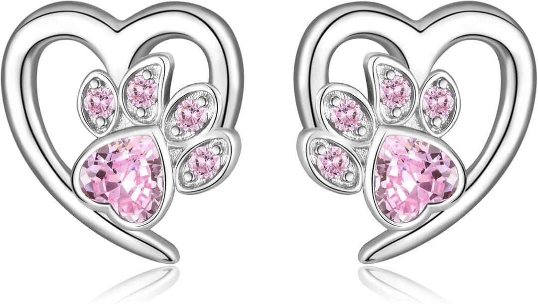 Orecchini con Zampe e Cuore – Gioielli per Amanti degli Animali