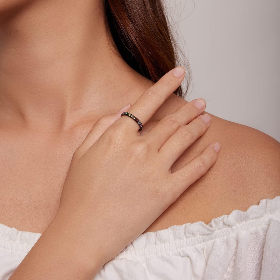 Anello con impronta di zampa realizzato in argento sterling S925