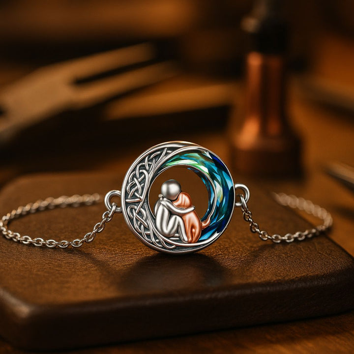 Bracciale della Fortuna Regolabile in Argento Sterling 925 con Motivo di Cane