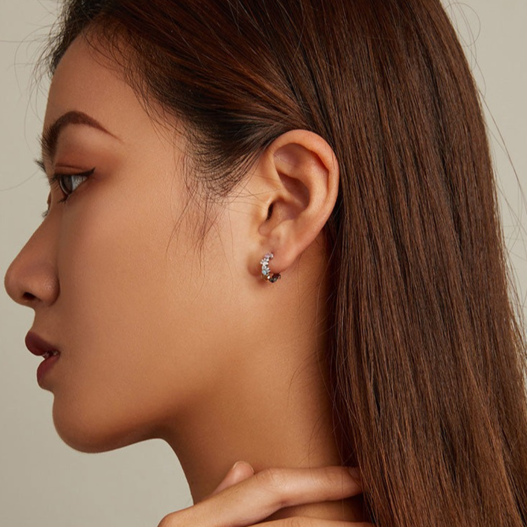 Orecchini a cerchio Colorful Paws in Argento Sterling 925