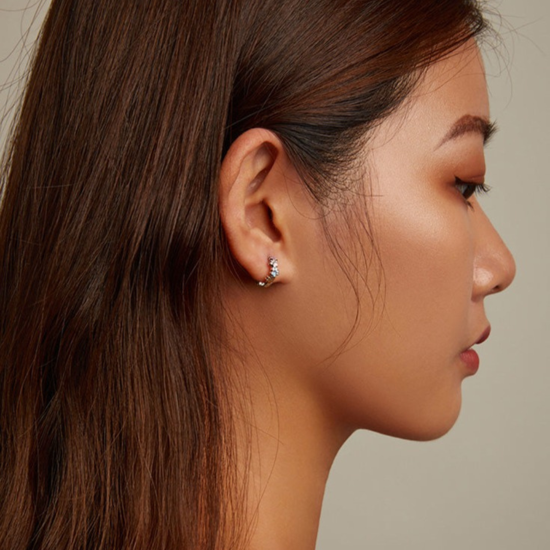 Orecchini a cerchio Colorful Paws in Argento Sterling 925