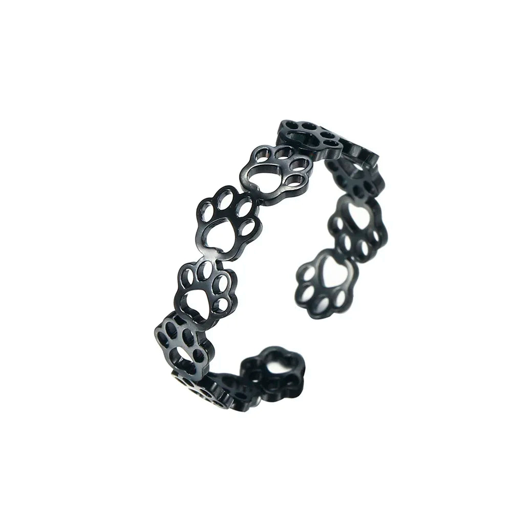 Anello con Zampa in Acciaio Inox – Anello Regolabile con Motivo Animale per Donna