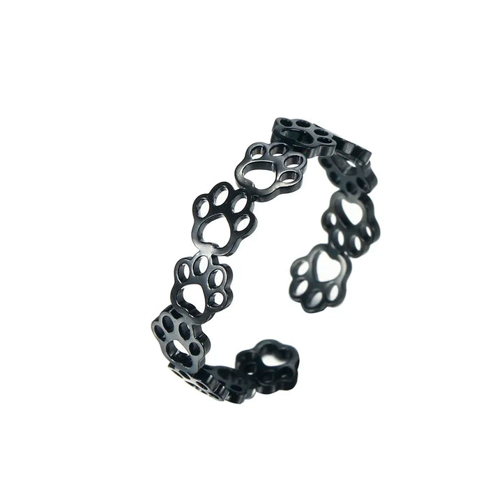 Anello con Zampa in Acciaio Inox – Anello Regolabile con Motivo Animale per Donna