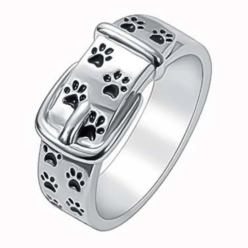 Anello giocoso e alla moda con design a collare per cane