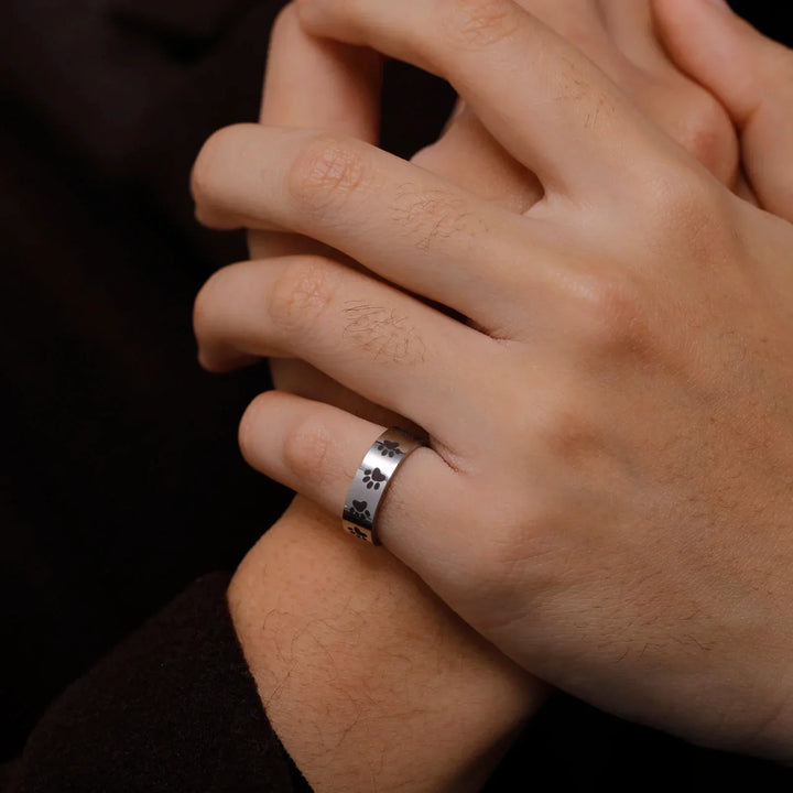 Anello con zampa in acciaio inossidabile – Gioielli simbolici per amanti degli animali