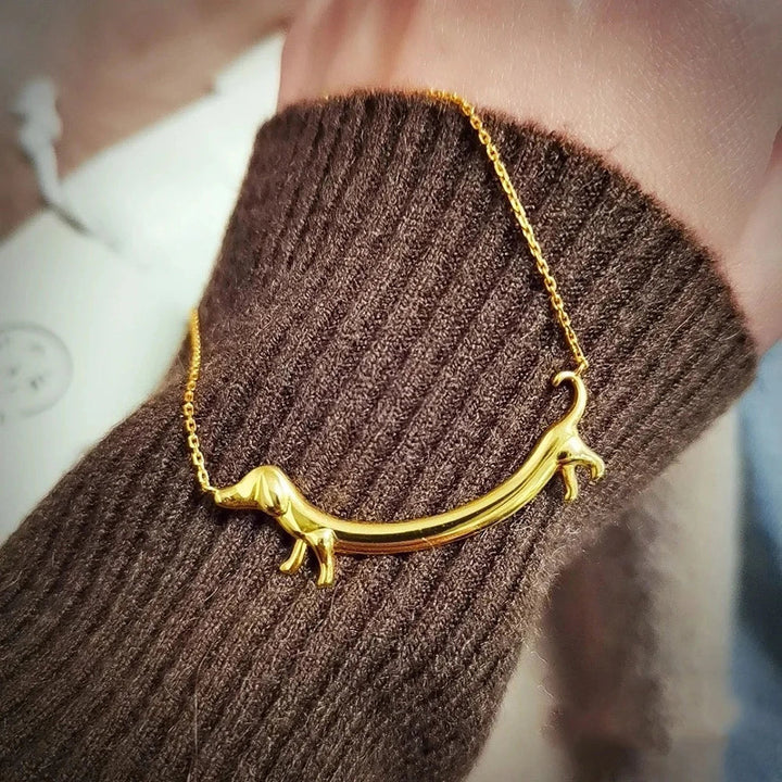 Collana a Bassotto Dorato per Donna