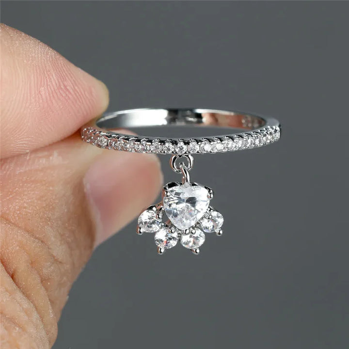 Anello Paw & Heart – Aspetto Oro e Argento