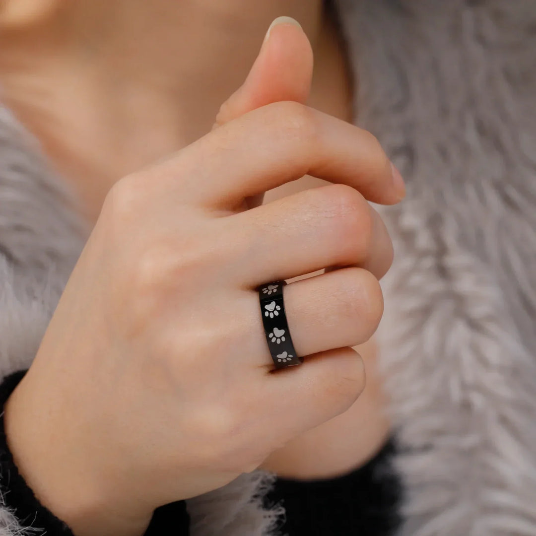 Anello con zampa in acciaio inossidabile – Gioielli simbolici per amanti degli animali