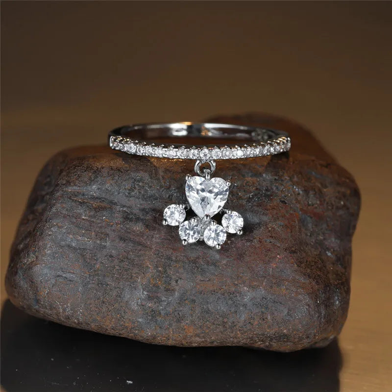 Anello Paw & Heart – Aspetto Oro e Argento