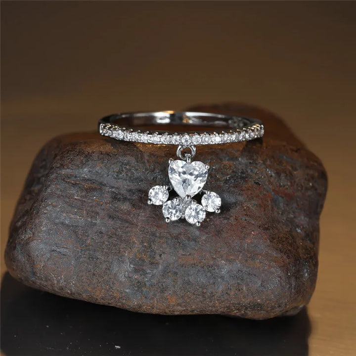 Anello Paw & Heart – Aspetto Oro e Argento