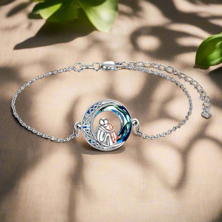 Bracciale della Fortuna Regolabile in Argento Sterling 925 con Motivo di Cane